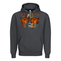 Smoke autumn style with pumpkins Zipper Hoodie - CowhideDigitalArt