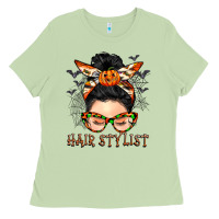 Matcha Hair stylist messy bun Ladies Tee - BarkalooDesign