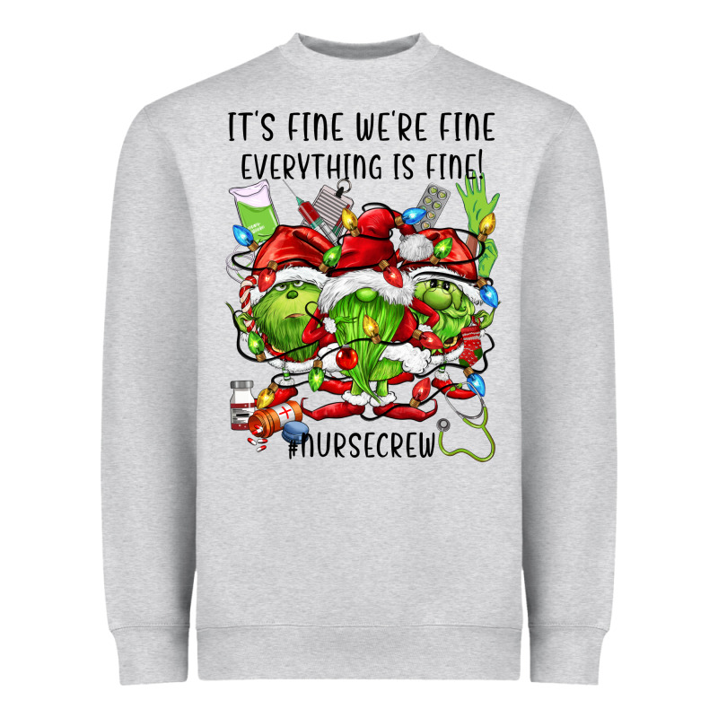 It's Fine We're Fine Everythıng Is Fine! Nursecre Heavyweight Sweatshirt by FaDigitalArtStudio | Teevron