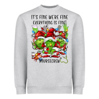 Heather Grey it's fine we're fine everythıng is fine! nursecre Heavyweight Sweatshirt - FaDigitalArtStudio