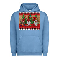 Pigment Pebble Blue Christmas gnomes Urban Hoodie - BarkalooDesign