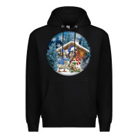 Black Winter Farm Animals Premium Hoodie - FaDigitalArtStudio