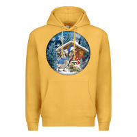 Mustard Winter Farm Animals Premium Hoodie - FaDigitalArtStudio