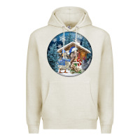 Oatmeal Heather Winter Farm Animals Premium Hoodie - FaDigitalArtStudio