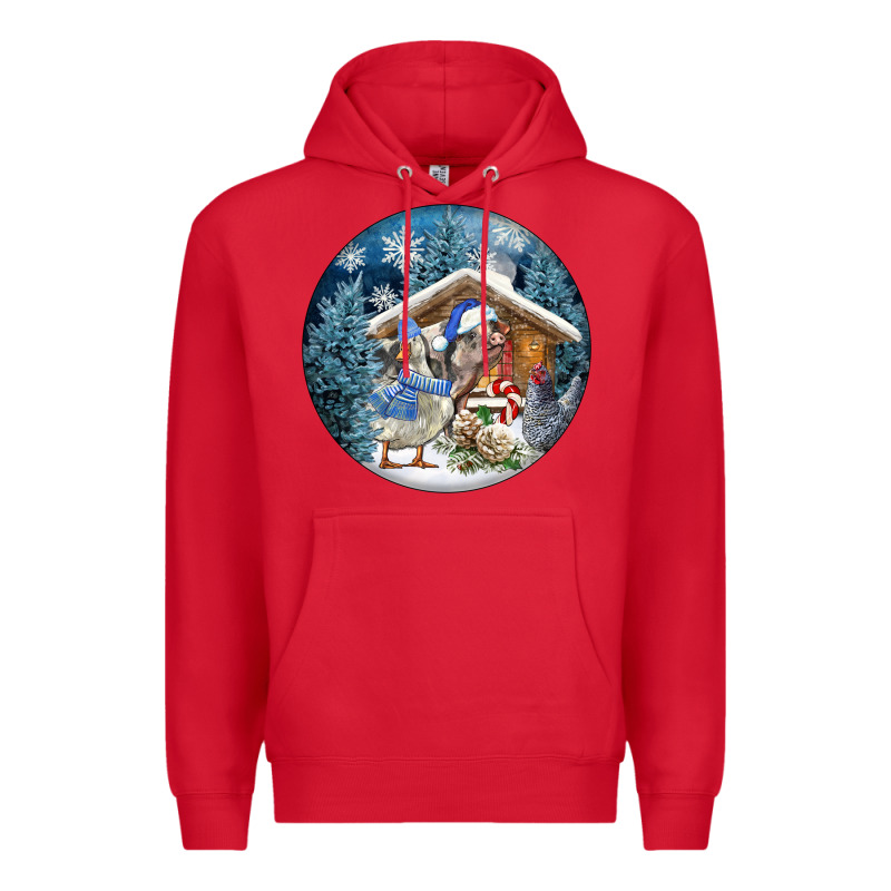 Winter Farm Animals Premium Hoodie by FaDigitalArtStudio | Teevron