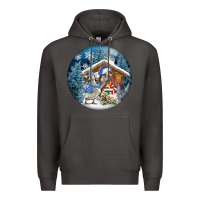 Smoke Winter Farm Animals Premium Hoodie - FaDigitalArtStudio