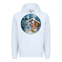 White Winter Farm Animals Premium Hoodie - FaDigitalArtStudio