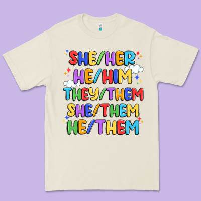 Pride Pronouns Premium Tee Designed By Artiststas