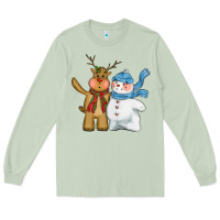 Matcha christmas reindeer snowman Long Sleeve Tee - CowGirlArtShop