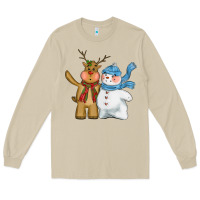 Mushroom christmas reindeer snowman Long Sleeve Tee - CowGirlArtShop