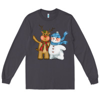 Smoke christmas reindeer snowman Long Sleeve Tee - CowGirlArtShop