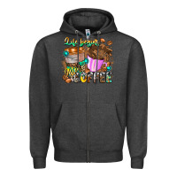 Charcoal Heather Life Begins After Coffee Zipper Hoodie - CowhideDigitalArt