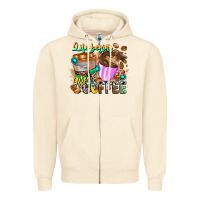 Sandshell Life Begins After Coffee Zipper Hoodie - CowhideDigitalArt