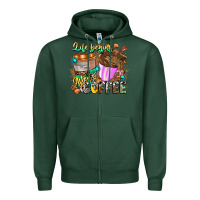 Sports Green Life Begins After Coffee Zipper Hoodie - CowhideDigitalArt