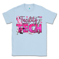 Dusty Blue Breast Cancer Facility Tech Classic Tee - texasbilliewilder