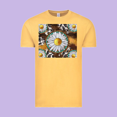 Western Daisy And Cowhide Tumbler Tbs Vintage Tee Designed By Tumblerdesignbyshophia