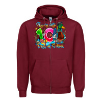Burgundy name flying into 100 days of school Zipper Hoodie - CowhideDigitalArt