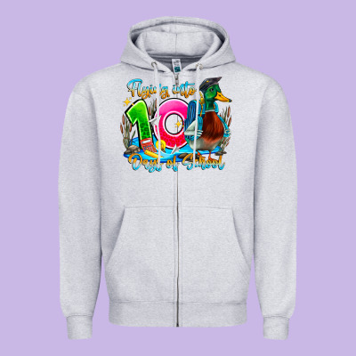 Name Flying Into 100 Days Of School Zipper Hoodie Designed By Cowhidedigitalart