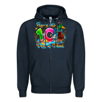Navy name flying into 100 days of school Zipper Hoodie - CowhideDigitalArt