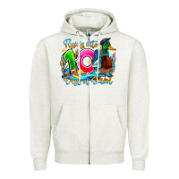 Oatmeal Heather name flying into 100 days of school Zipper Hoodie - CowhideDigitalArt