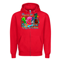 Red name flying into 100 days of school Zipper Hoodie - CowhideDigitalArt