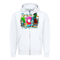 White name flying into 100 days of school Zipper Hoodie - CowhideDigitalArt