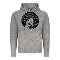 Womens Strong Black Woman Afro Message Vintage Hoodie | Teevron