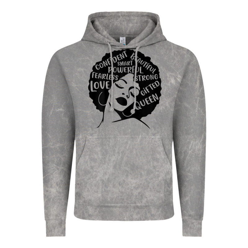 Womens Strong Black Woman Afro Message Vintage Hoodie by lanVoArt | Teevron