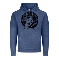 Vintage Denim Womens Strong Black Woman Afro Message Vintage Hoodie - lanVoArt