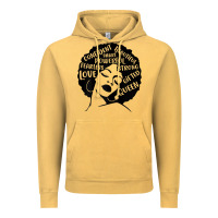 Vintage Mustard Womens Strong Black Woman Afro Message Vintage Hoodie - lanVoArt