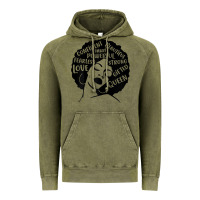 Vintage Olive Womens Strong Black Woman Afro Message Vintage Hoodie - lanVoArt