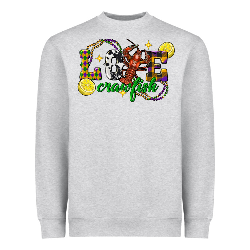 Mardi Gras Love Crawfish Heavyweight Sweatshirt by FaDigitalArtStudio | Teevron