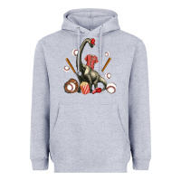Heather Grey brachiosaurus with baseball Heavyweight Hoodie - Artiststas