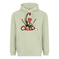 Matcha brachiosaurus with baseball Heavyweight Hoodie - Artiststas