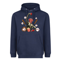 Navy brachiosaurus with baseball Heavyweight Hoodie - Artiststas
