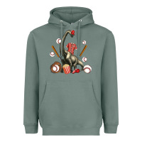 Sage brachiosaurus with baseball Heavyweight Hoodie - Artiststas