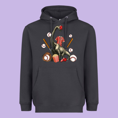 Brachiosaurus With Baseball Heavyweight Hoodie Designed By Artiststas