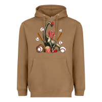 Toasted Coconut brachiosaurus with baseball Heavyweight Hoodie - Artiststas