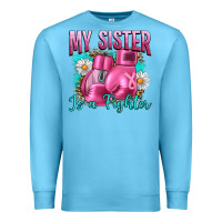 Ocean Blue Breast Cancer My Sister Is A Fighter Premium Sweatshirt - Artiststas