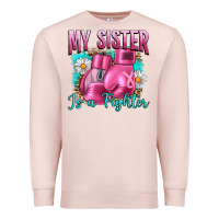 Pale Pink Breast Cancer My Sister Is A Fighter Premium Sweatshirt - Artiststas
