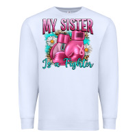 White Breast Cancer My Sister Is A Fighter Premium Sweatshirt - Artiststas