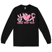 Black peace love cure breast cancer Long Sleeve Tee - CowGirlArtShop