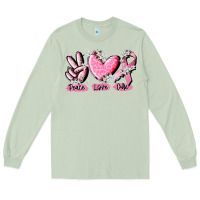 Matcha peace love cure breast cancer Long Sleeve Tee - CowGirlArtShop