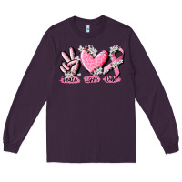 Plum peace love cure breast cancer Long Sleeve Tee - CowGirlArtShop