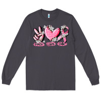 Smoke peace love cure breast cancer Long Sleeve Tee - CowGirlArtShop