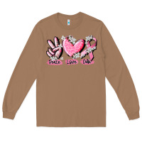 Toasted Coconut peace love cure breast cancer Long Sleeve Tee - CowGirlArtShop