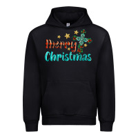 Black merry christmas turquoise gemstones cross Urban Hoodie - BarkalooDesign