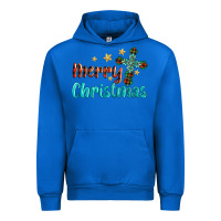 Cobalt merry christmas turquoise gemstones cross Urban Hoodie - BarkalooDesign