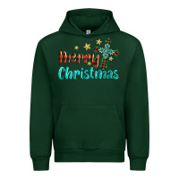 Forest Green merry christmas turquoise gemstones cross Urban Hoodie - BarkalooDesign