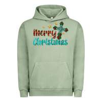 Pigment Oil Green merry christmas turquoise gemstones cross Urban Hoodie - BarkalooDesign